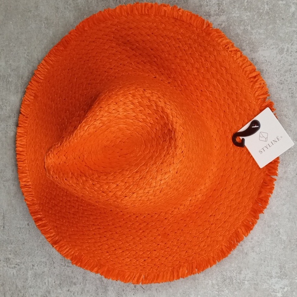 Styliné Orange Straw Hat